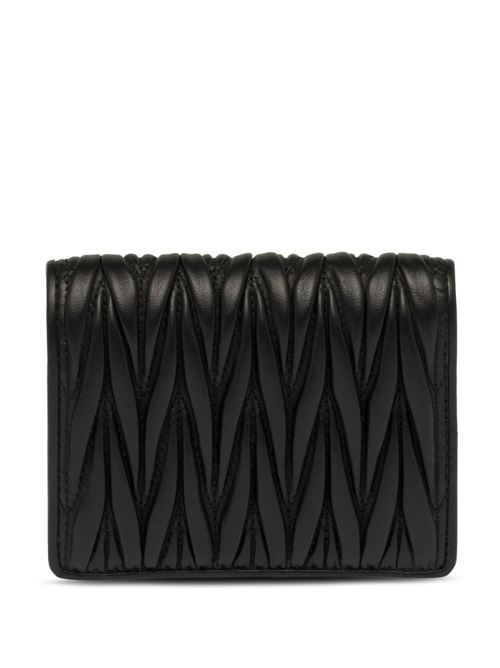 logo-plaque matelassé wallet Miu Miu | 5MV204S-OOO2FPPF0002